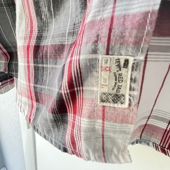 Levi's Pearl Snap Shirt Cowboy Western Long Sleeve Plaid Men's Size Large - Picture 5 of 10